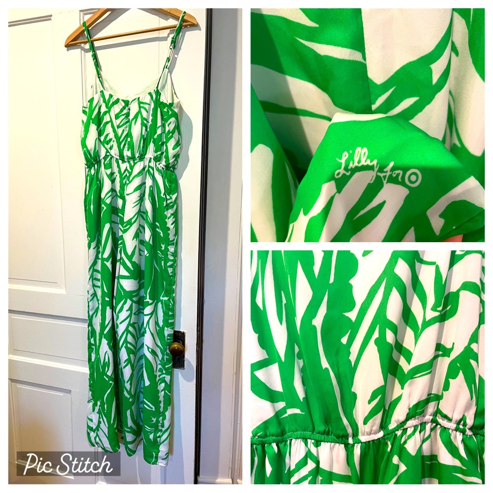Lilly Pulitzer Green and White jumpsuit size medium